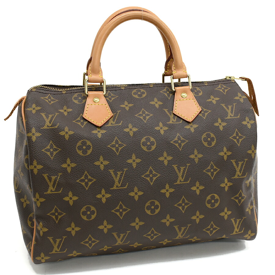 【中古】ルイヴィトン スピーディ30 ハンドバッグ M41526 モノグラム キャンバス レザー ブラウン LOUIS VUITTON Speedy 30[美品][送料無料]｜ブランドリサイクルストアスマイル