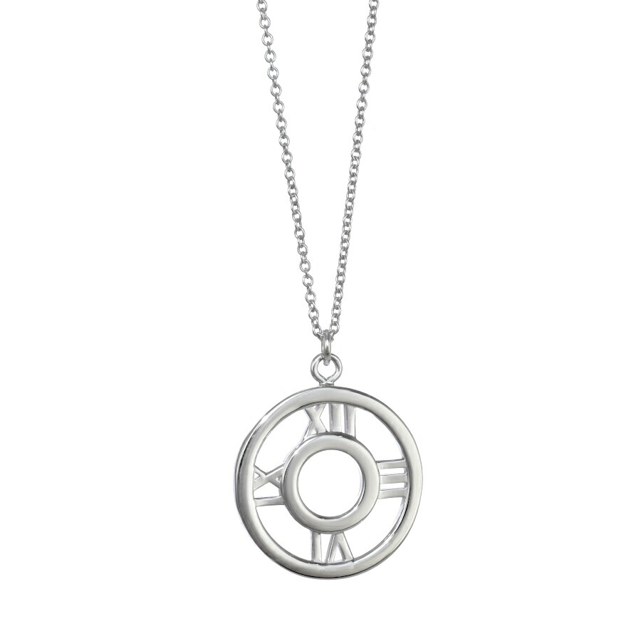 【中古】新品同様 ティファニー アトラス メダリオン ペンダント ネックレス スターリングシルバー 925 TIFFANY&CO. [美品][送料無料]