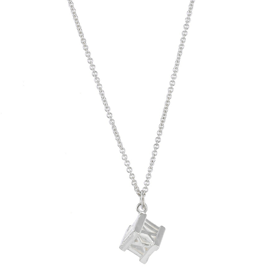 【中古】新品同様 ティファニー アトラス キューブ ペンダント ネックレス スターリングシルバー 925 ジュエリー TIFFANY&CO. [美品][送料無料]