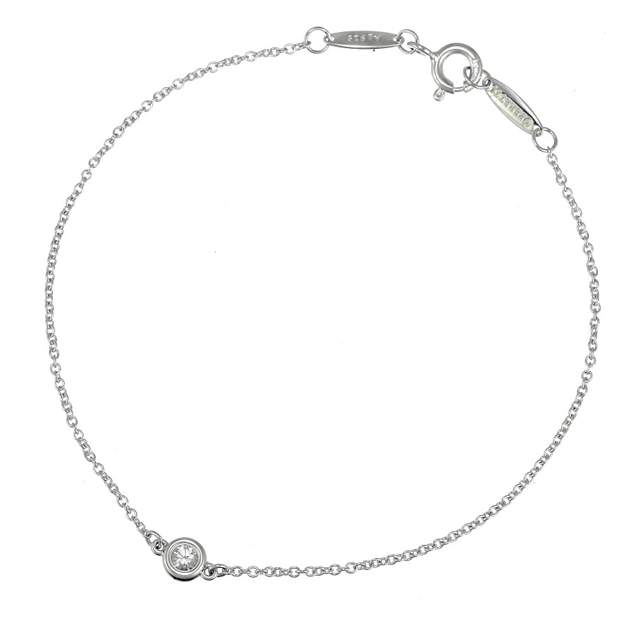 【中古】新品同様 ティファニー バイザヤード 1P ダイヤモンド ブレスレット スターリングシルバー 925 ジュエリー TIFFANY&CO. [美品][送料無料]｜ブランドリサイクルストアスマイル
