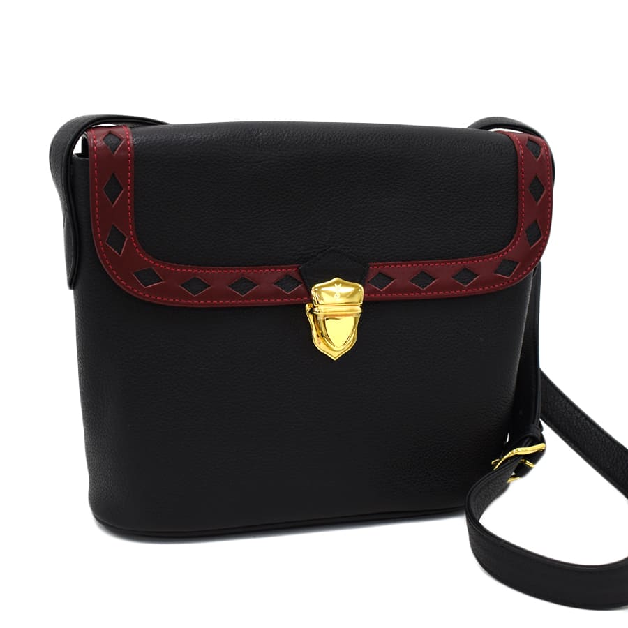 【中古】新品同様 サンローラン レザー ヴィンテージ カットアウト ショルダーバッグ YVES SAINT LAURENT[送料無料]｜ブランドリサイクルストアスマイル