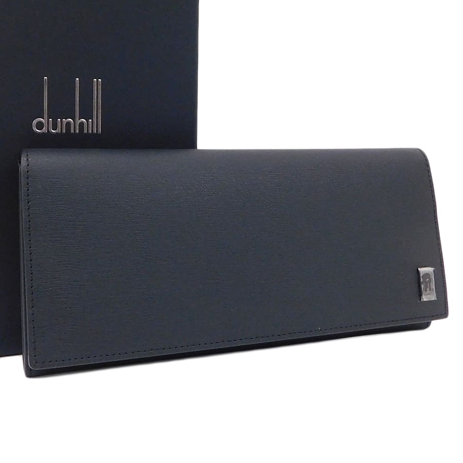 【中古】未使用品 ダンヒル 長財布 183574 ブラック系 レザー 箱 メンズ dunhill [送料無料]