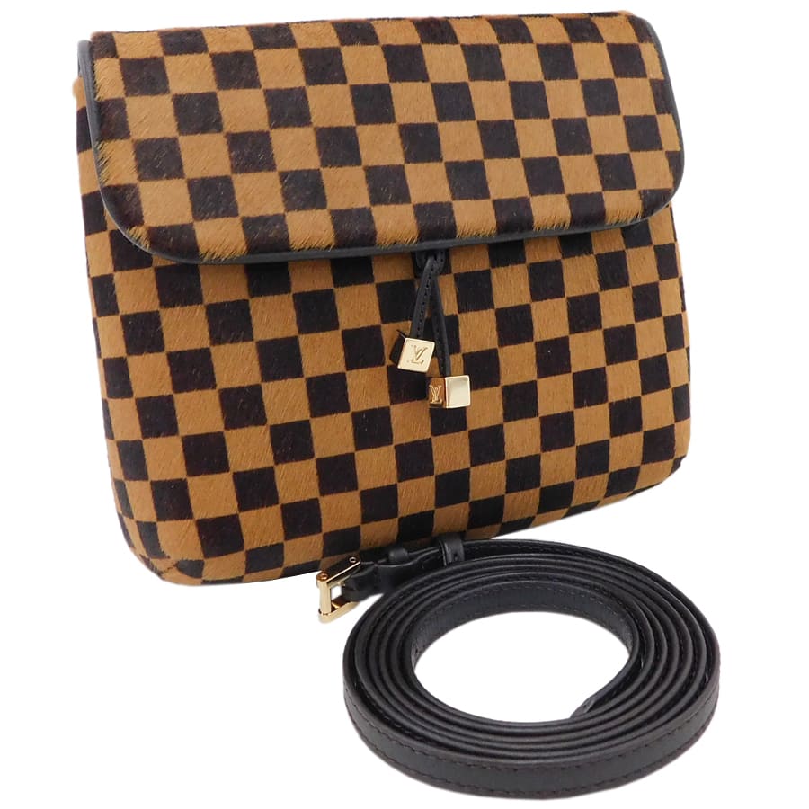 【中古】新品同様 ルイヴィトン ショルダーバッグ M92130 CE1000 ブラウン系 ハラコ ダミエソバージュ ガゼル 保存袋 冊子 Louis Vuitton [送料無料]｜ブランドリサイクルストアスマイル