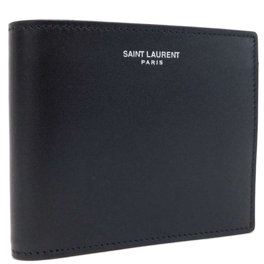 【美品】サンローラン 2つ折り財布 小銭入れ付 YSL 610193 ブラック サンローラン SAINT LAURENT 財布 二つ折り財布 モノグラム