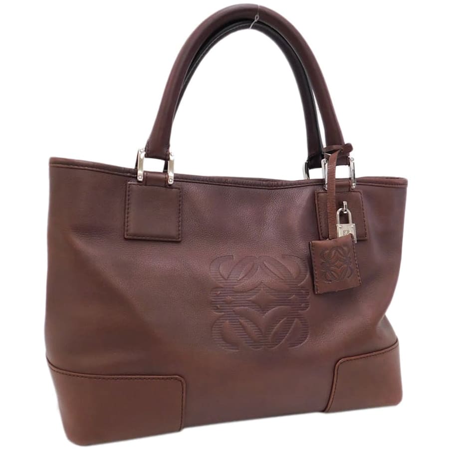 【美品】ロエベ フスタ アナグラム ハンドバッグ レザー エメラルドグリーン 美品】ロエベ フスタ アナグラム ハンドバッグ レザー