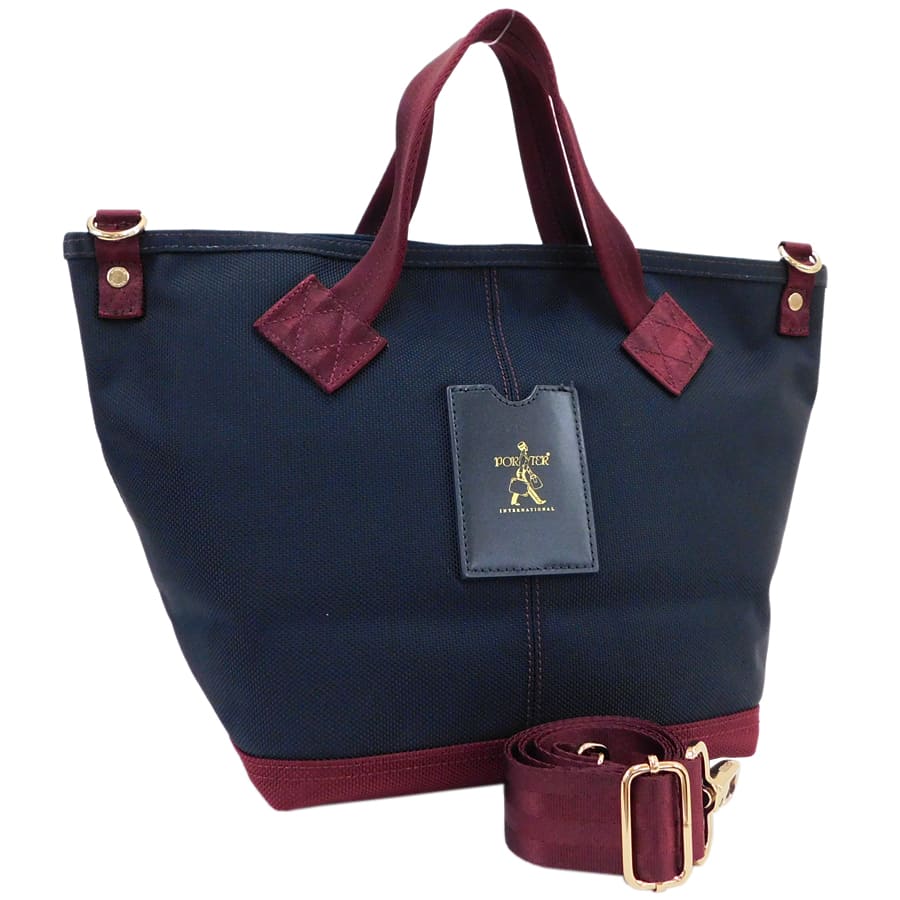 【中古】ポーター 2wayバッグ ナイロン ネイビー×レッド系 手提げ 斜め掛け おしゃれ PORTER [送料無料]