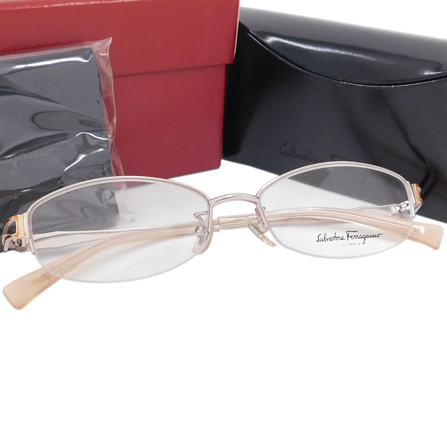 【中古】フェラガモ メガネ 1771T ピンク系 チタン シンプル 普段使い 度数不明 Salvatore Ferragamo [送料無料]｜ブランドリサイクルストアスマイル