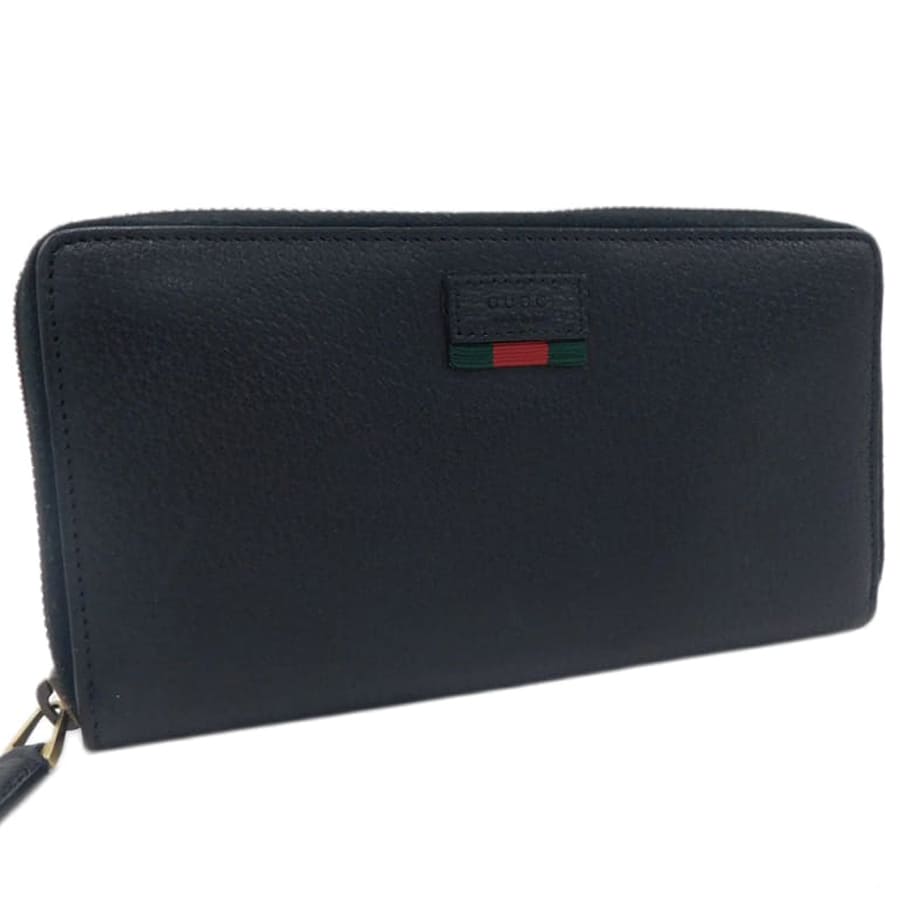 【中古】未当て嵌める品 グッチ 長札入れ 435298 黒いこと系 シェリー酒生産ライン なめし革 普段使い走り お出掛け 男女兼用 GUCCI[貨物輸送無料]