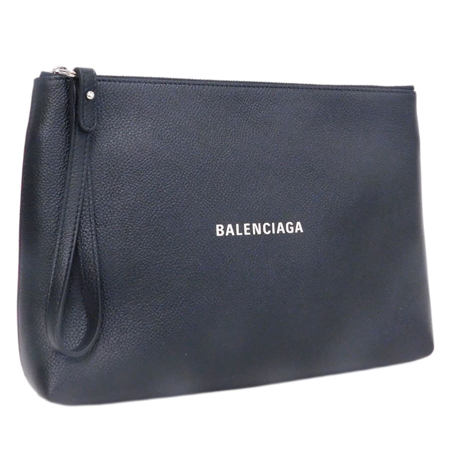 【中古】新品負けず劣らず バレンシアガ クラッチペダル御徒面子 618362 黒いこと系 なめし革 エブリデイ 普段使い走り BALENCIAGA[貨物輸送無料]