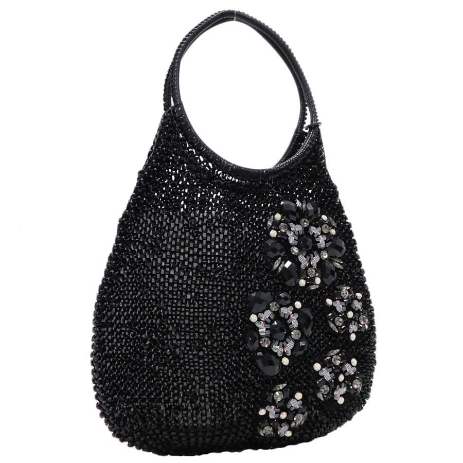 【中古】アンテプリマ ハンドバック 黒いこと系 針金 御花画題 御洒落 お出掛け ANTEPRIMA[貨物輸送無料]