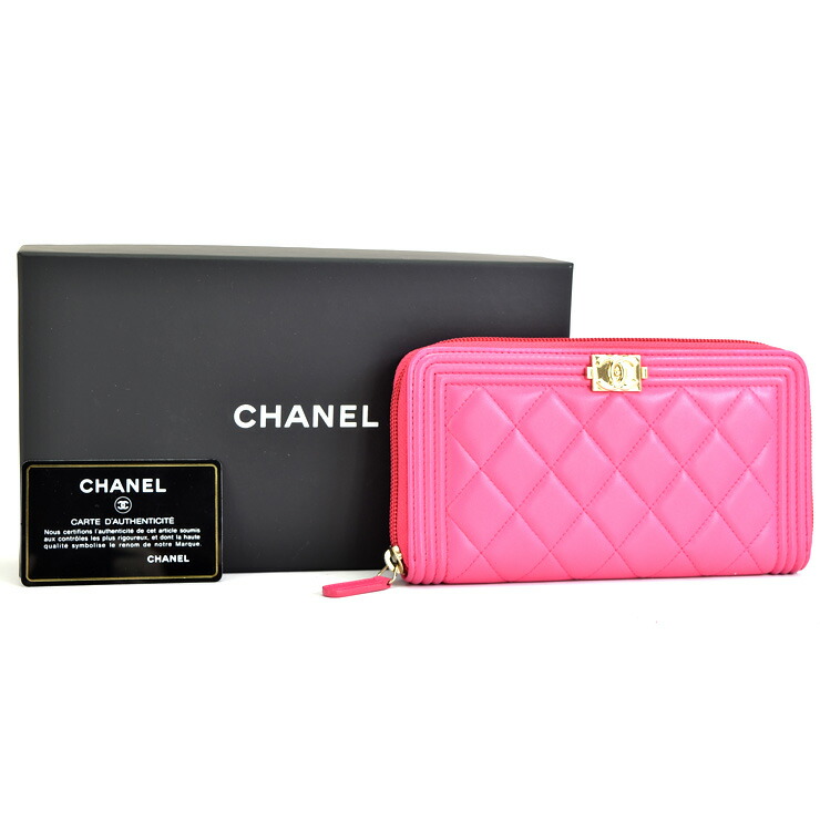 ラムスキン スーパーsale レディース ボーイシャネル A802 Chanel 長財布 シャネル ピンク ラウンドファスナー 送料無料 美品 ブランドリサイクルストアスマイル 送料無料 美品 財布 ブランド 女性 ウォレット