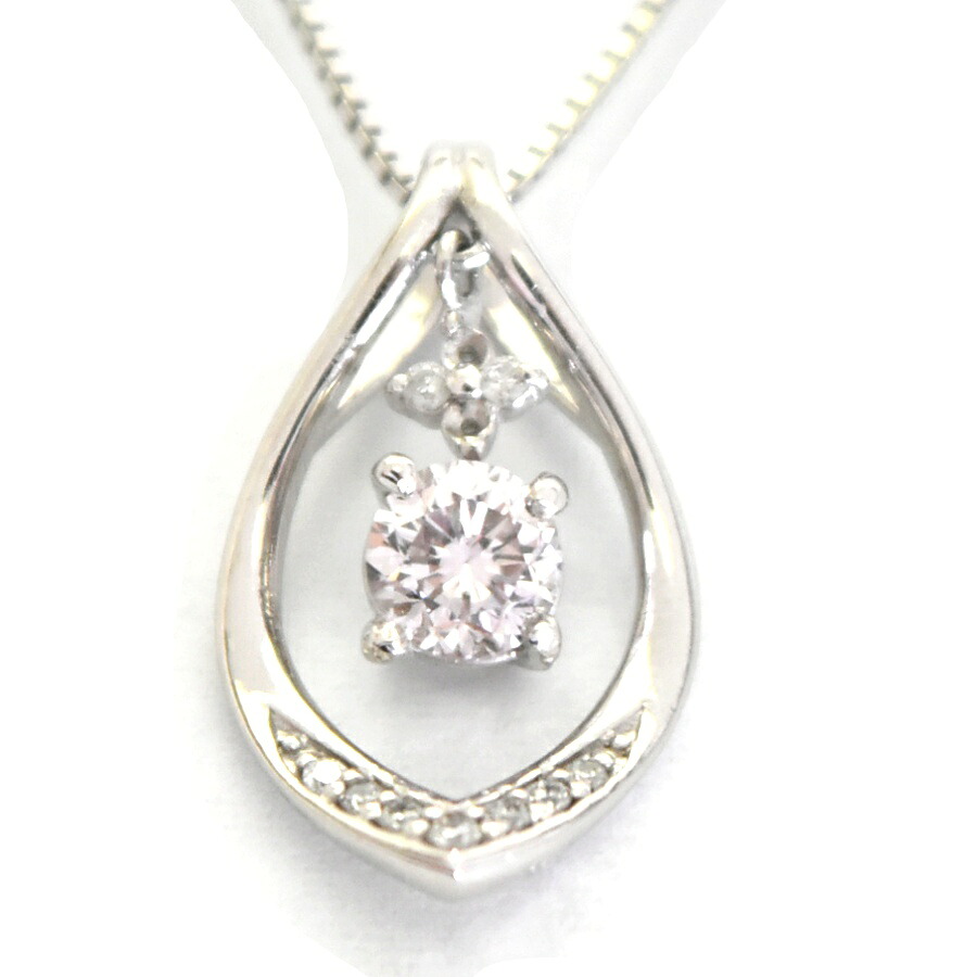 【中古】ペンダント Pｔ900・Pt850プラチナ ダイヤ0.434ct ダイヤ0.08ct カラーLIGHTBROWNISHPINK クラリティSI-1 重量4.5g レディース ジュエリー[送料無料][美品]