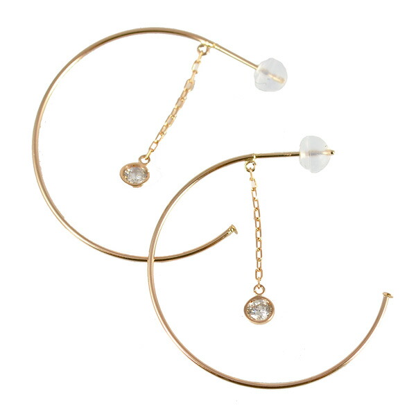 楽天市場】【新品ピアス】K14WG フープ ピアス 遮断式 ポスト 重ね着け