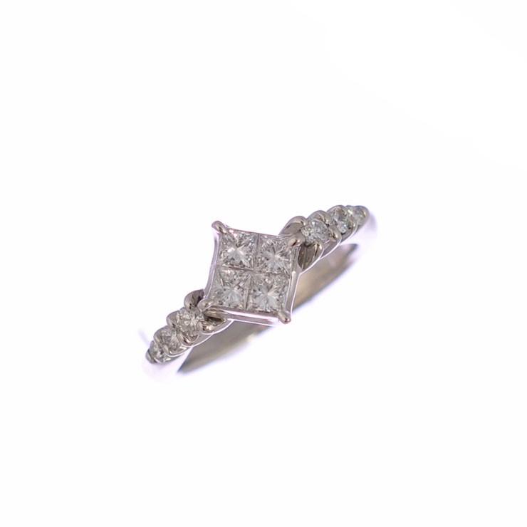 【中古】リング プラチナ900 ダイヤモンド ひし形 指輪 Pt900 サイズ：12号 ジュエリー レディース [送料無料][美品]｜ブランドリサイクルストアスマイル