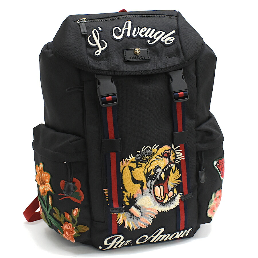楽天市場】【美品】グッチ リュック バックパック エンブロイダリー