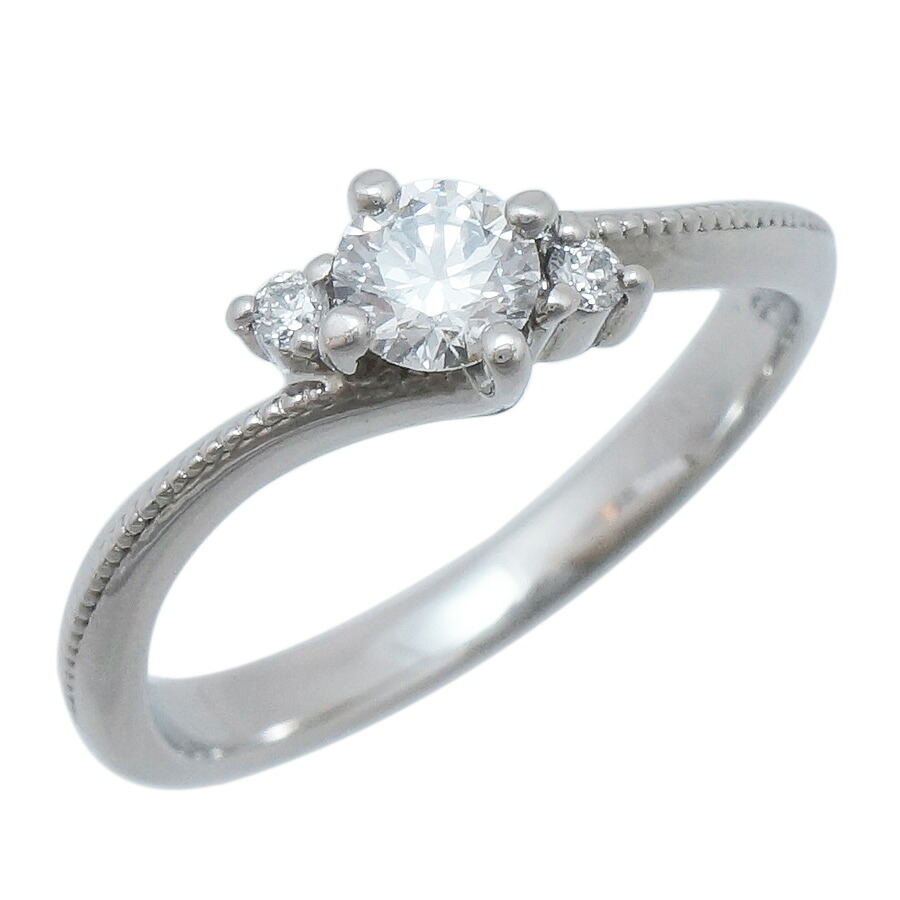 【中古】リング プラチナ900 ダイヤモンド 0.205ct 0.03ct 7号 鑑定書付き レディース ジュエリー [送料無料]