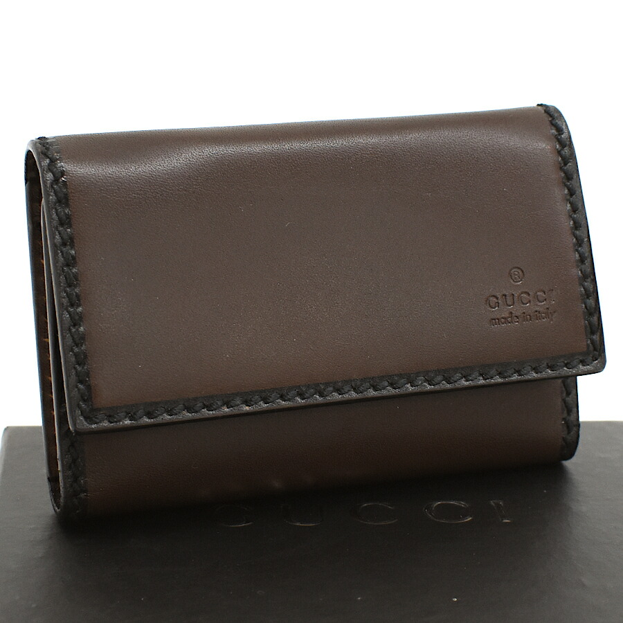 【中古】グッチ 6連キーケース 106678 レザー ブラウン×ブラック メンズ GUCCI[送料無料]