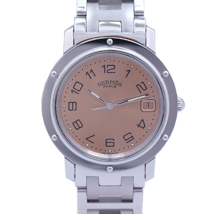 【楽天市場】HERMES エルメス クリッパー CL6.710 クォーツ ピンク文字盤 メンズ腕時計 [中古][送料無料]：ブランドリサイクル