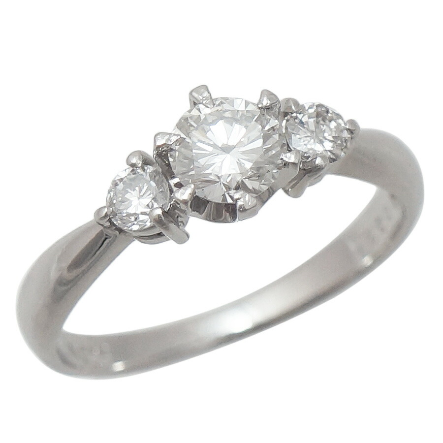 【中古】リング プラチナ900 ダイヤモンド 0.327ct 0.133ct 7号 ソーティング付き ピンキーリング レディース ジュエリー [送料無料]｜ブランドリサイクルストアスマイル