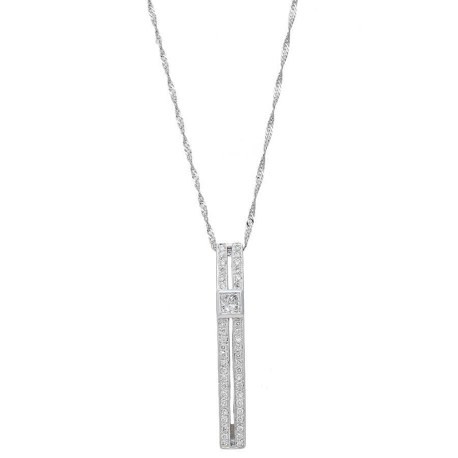 【中古】ペンダント K18ホワイトゴールド ダイヤモンド 0.43ct レディース ジュエリー [送料無料]