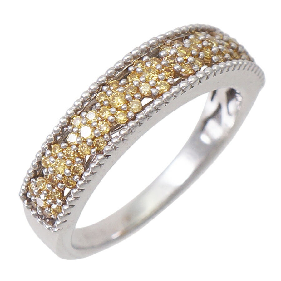 【中古】リング K18ホワイトゴールド イエローダイヤモンド 0.27ct 11号 3.9g レディース ジュエリー [送料無料]