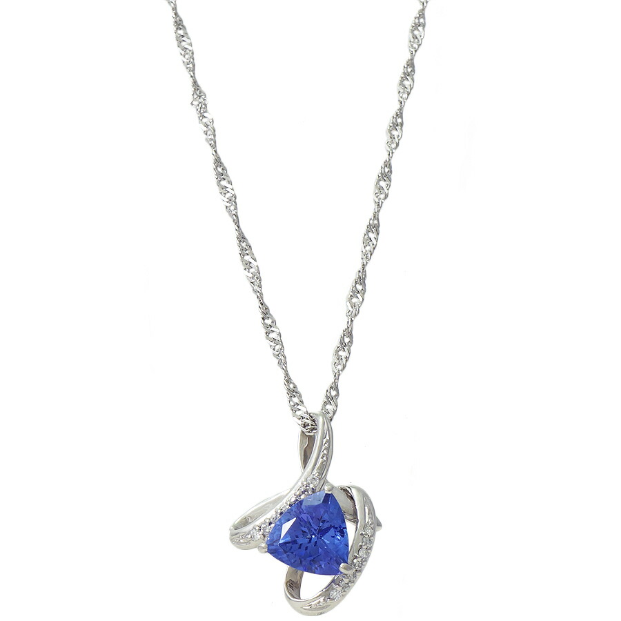 【中古】ペンダント Pt900 850 タンザナイト2.57ct ダイヤモンド0.14ct 8.1g サイズ41cm [送料無料]
