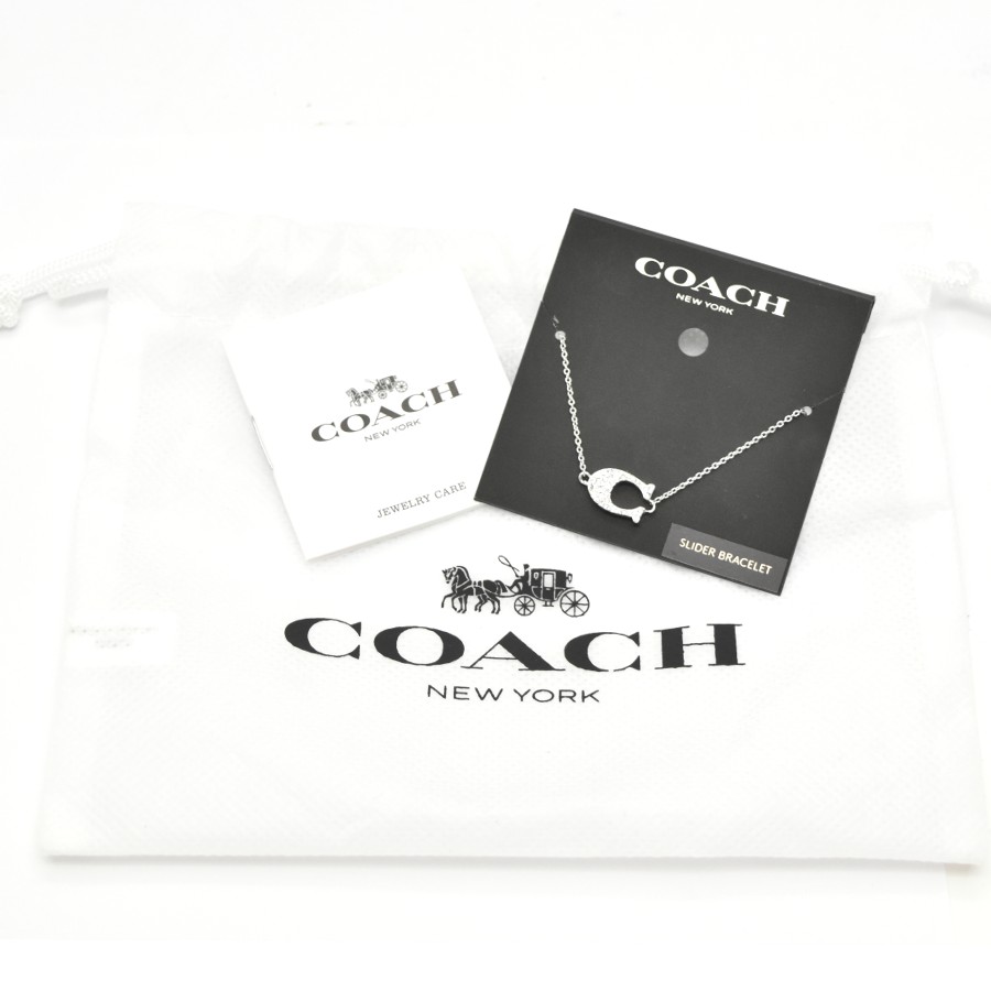 中古 コーチ ブレスレット レディース 真喩 ラインストーン シルバー Coach 送料無料 未使用品 Prevencaobrasil Com Br