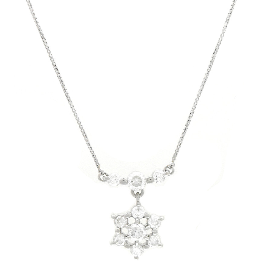 【中古】ペンダント プラチナ900 プラチナ850 ダイヤモンド 1.00ct フラワーモチーフ レディース ジュエリー [送料無料][美品]｜ブランドリサイクルストアスマイル