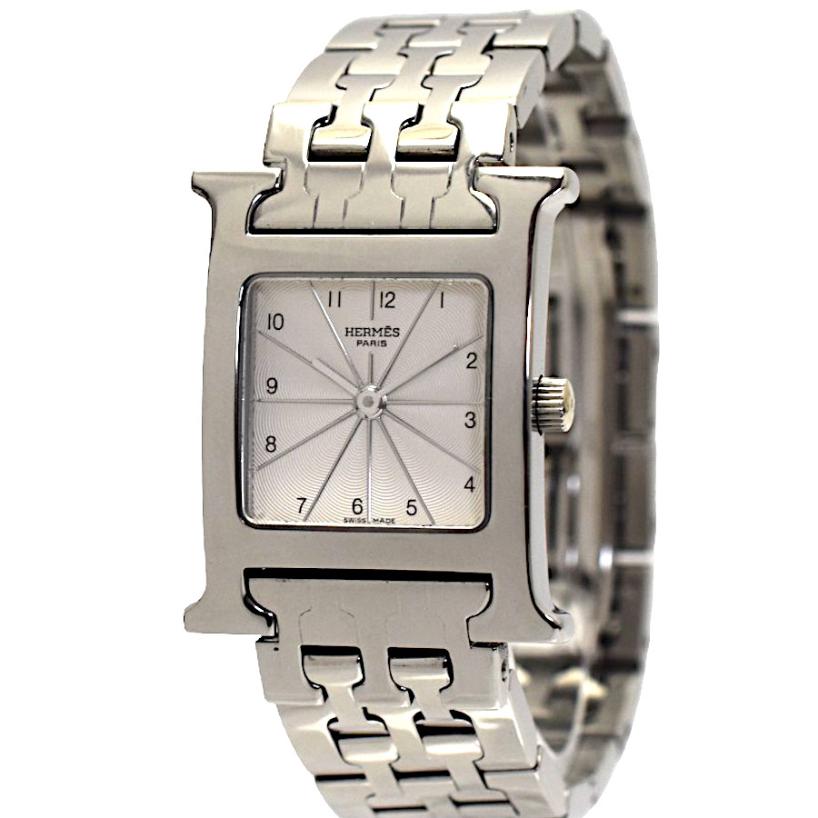 【中古】エルメス 腕時計 Hウオッチ HH1.210 ステレススチール レディース ホワイト文字盤 HERMES [美品][送料無料]｜ブランドリサイクルストアスマイル