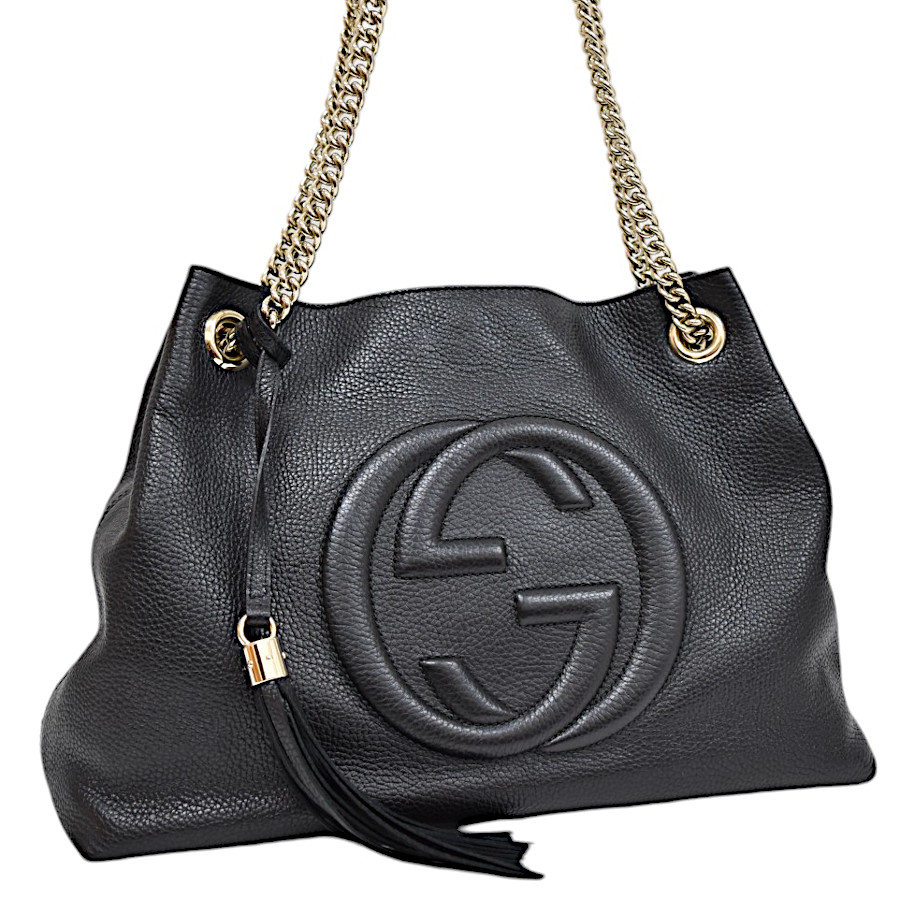グッチ　ブランド　ブラック　ハンドバッグ　インターロッキング　エナメルレザー GUCCI トートバッグ ハンドバッグ エナメル インターロッキング