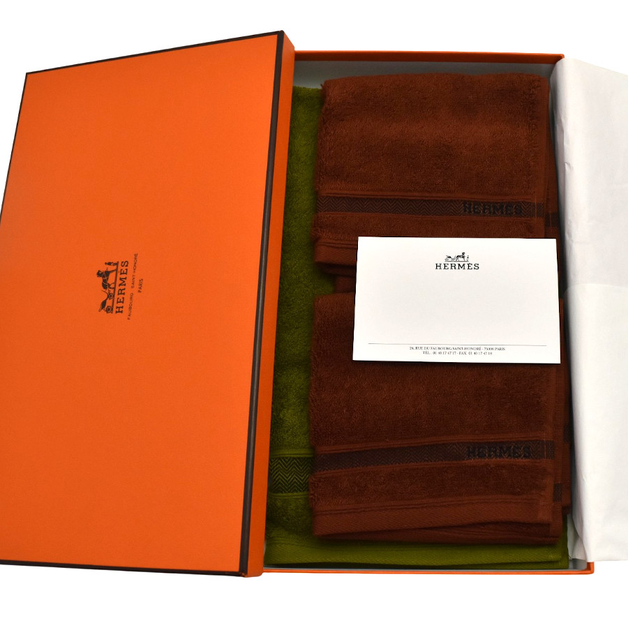 楽天市場】エルメス HERMES フェイス タオル セット オレンジ ベージュ