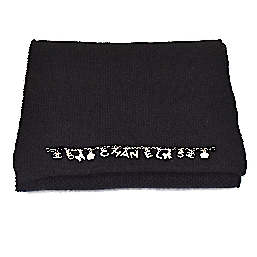 楽天市場】【30%OFF】 シャネル マフラー ロゴ刺繍 カシミヤ