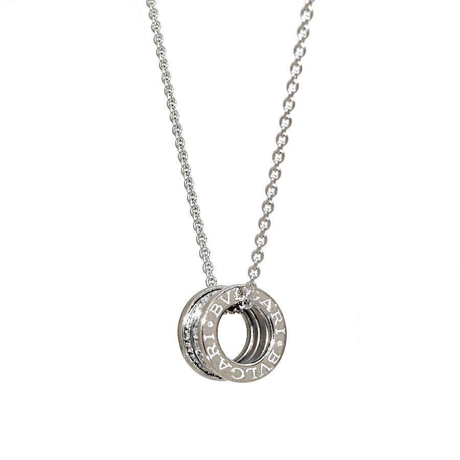 【中古】ブル小峡谷 首飾り ビーゼロワン 金剛石 K18 白いことゴールド 11.4g B-zero1 BVLGARI [美品][貨物輸送無料]