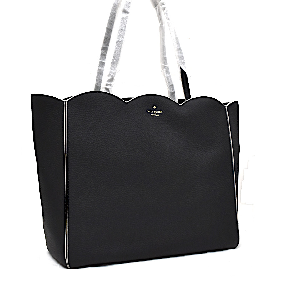 【中古】未使用品 ケイトスペード トートバッグ レザー レディース ネイビー×ホワイト Kate spade [美品][送料無料]