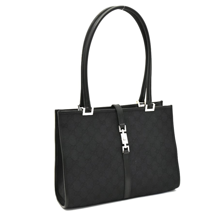 中古 グッチ ハンドバッグ レディース Ggキャンバス レザー ブラック ジャッキー 002 1073 Gucci 送料無料 美品 Paigebird Com