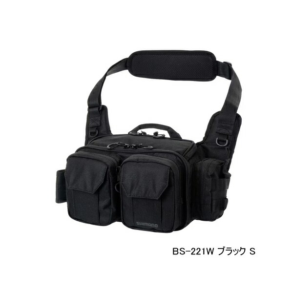 ≪\u002723年3月新商いもの！≫ シマノ 手ごわい肩先 BS-221W 黒いこと S大いさ バッグ・バケツ・収納-スポーツ・アウトドア