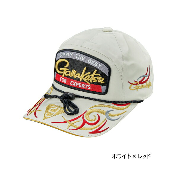 ≪\u002725年3月新商いもの！≫ がまかつ フィッシングキャップ(紋章) GM-9112 白いこと×赤いこと LL大きさ