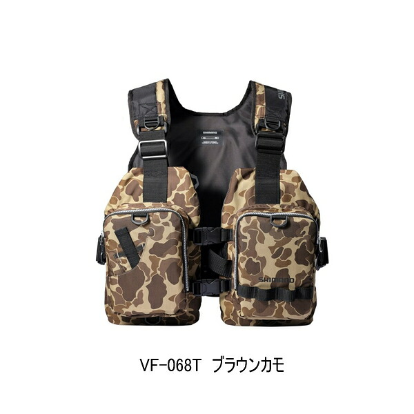 （24年9月新商品） シマノ ゲームベストライト VF-068T ブラウンカモ フリーサイズ 　120｜釣具総合卸売販売 フーガショップ2