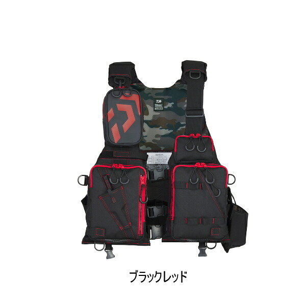 ≪'24年3月新商品！≫ ダイワ フロートゲームベスト DF-6224 ブラックレッド フリーサイズ｜釣具総合卸売販売 フーガショップ2