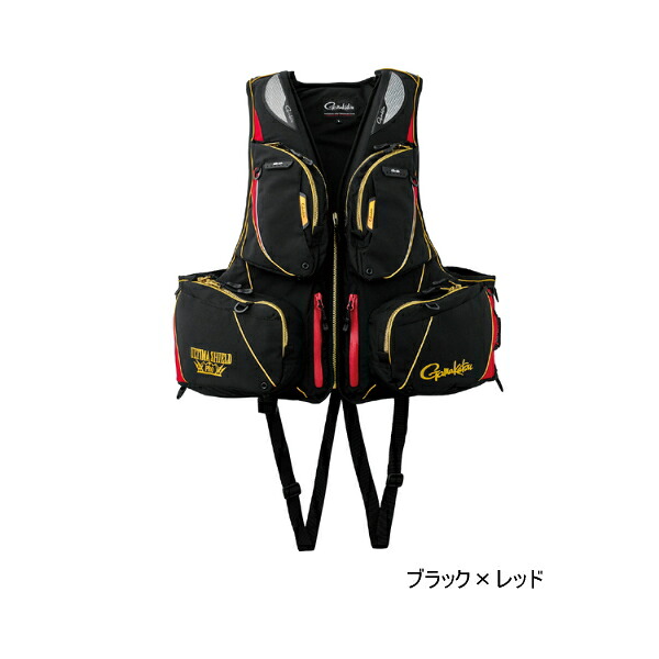 ≪'24年12月新商品！≫ がまかつ アルテマシールドプロ フローティングベスト GM-2183 ブラック&times;レッド Mサイズ｜釣具総合卸売販売 フーガショップ2 28,347円