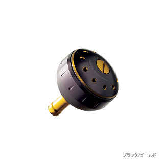 （取寄せ／6月末予定） （新製品） シマノ 夢屋 アルミラウンド型 パワーハンドルノブ （ ブラック ／ ゴールド） M ノブ ＴｙｐｅB用