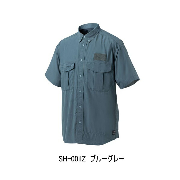 （26年3月新商いもの） シマノ フィッシングシャツ 遊撃手捩り SH-001Z 青み薄墨色 S大きさ