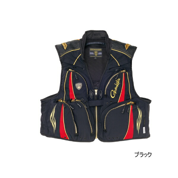 ≪'23年4月新商品！≫ がまかつ ゴアテックスインフィニアムTM ウィンドストッパー(R) ハーフメッシュベスト GM-2323 ブラック Lサイズ