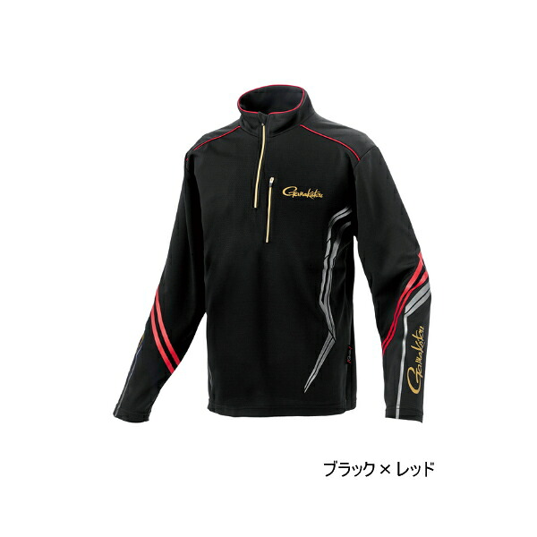 ≪'25年4月新商品！≫ がまかつ UDジップシャツ GM-3778 ブラック&times;レッド LLサイズ｜釣具総合卸売販売 フーガショップ2