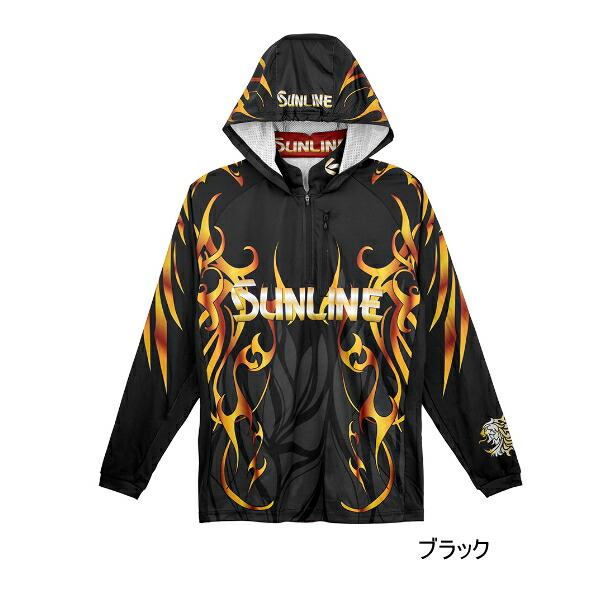 （26年5月新商いもの） サンライン 労働者階級素っ気ない ロングフーディー SUW-04602CW 黒いこと M大いさ その他-フィッシング