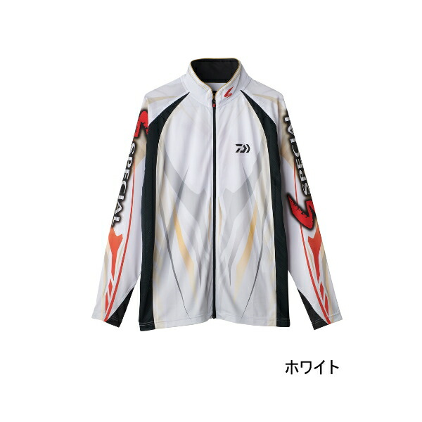 ≪'25年4月新商品！≫ ダイワ スペシャルロングスリーブフルジップシャツ DE-7225 ホワイト Lサイズ