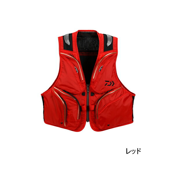 ≪'25年3月新商品!≫ ダイワ ショートフィッシングベスト DV-3025 レッド Lサイズ|釣具総合卸売販売 フーガショップ2