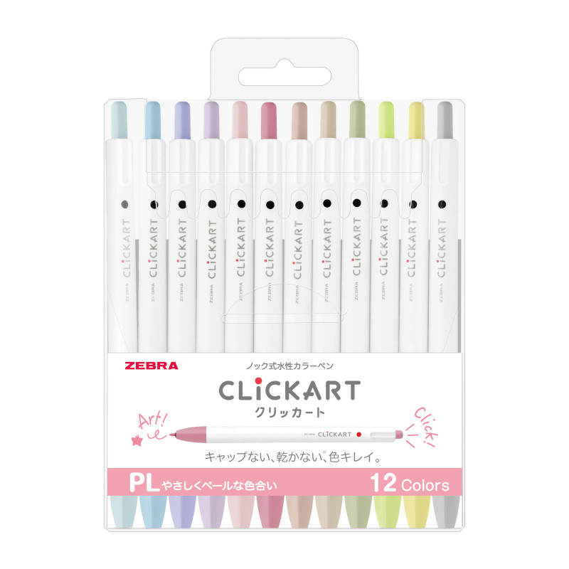 楽天市場】ZEBRA ゼブラ クリッカート 12色セット PL（やさしくペール