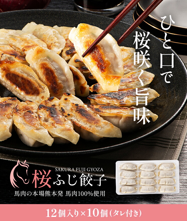 桜ふじ餃子【12個入り】生餃子馬肉野菜おかずおつまみ惣菜ぎょうざギョウザグルメ【フジチク】