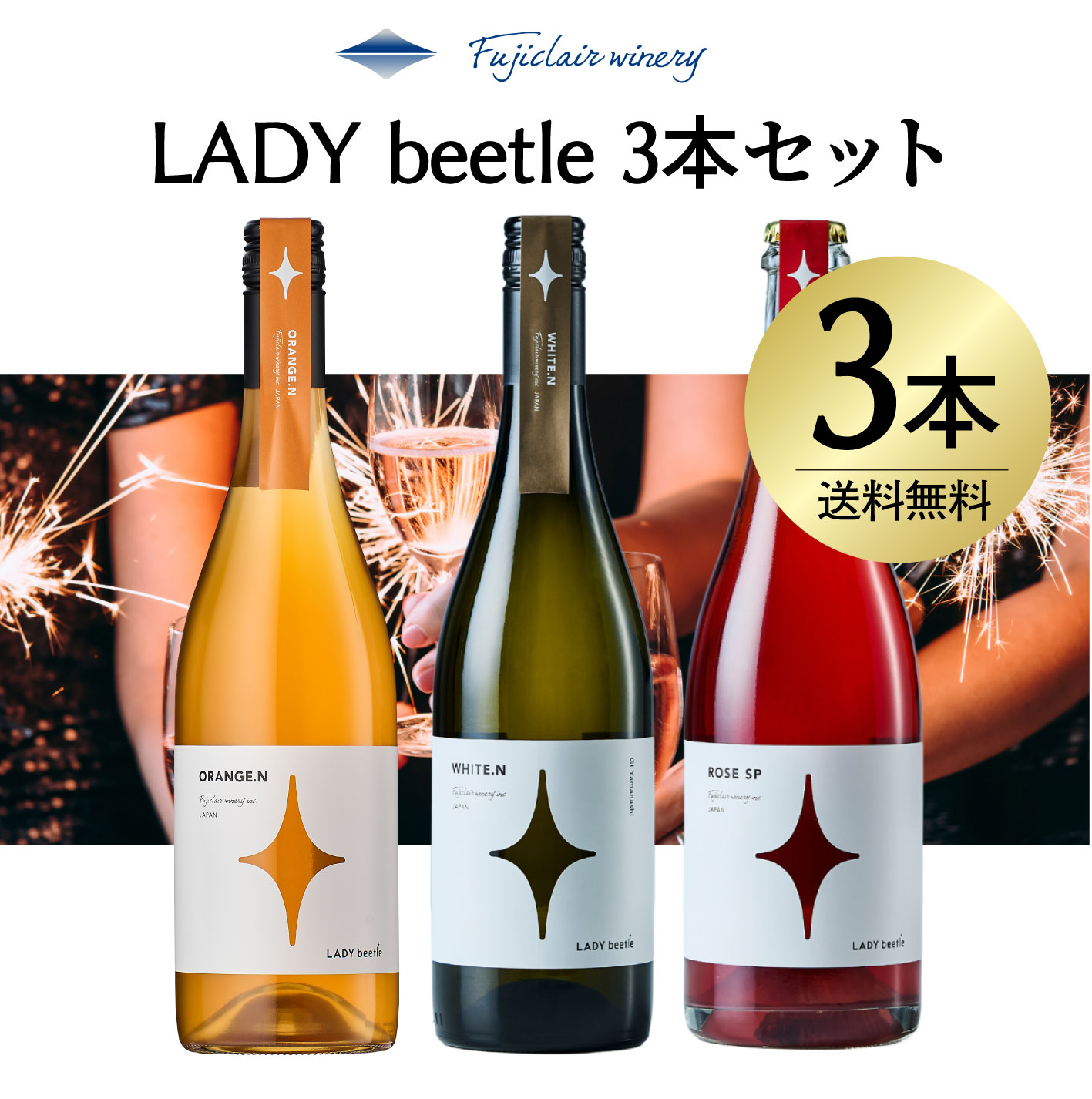 【公式】LADY beetle 3本セット2025 vol.2 フジクレールワイナリー ワイン 赤ワイン 白ワイン オレンジ 国産 日本 山梨 甲州 ミディアムボディ アウトドア